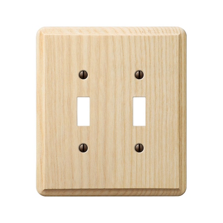 Amerelle Wall Plate, Number of Gangs: 2 Ash Wood, Unfinished Finish, Beige 401TT